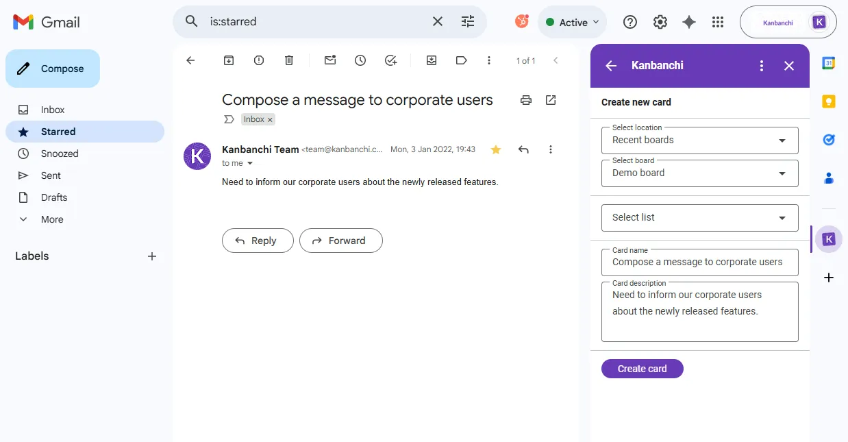 Kanbanchi aracılığıyla - Google Çalışma Alanı entegrasyonuna sahip proje yönetimi yazılımı