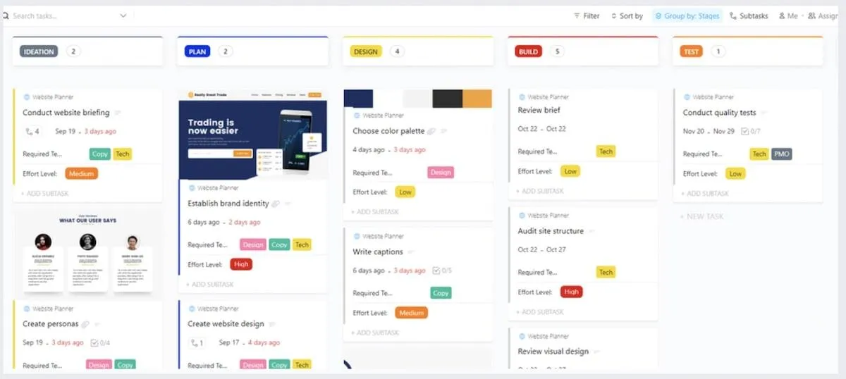 ClickUp-Websiteplaner-Vorlage