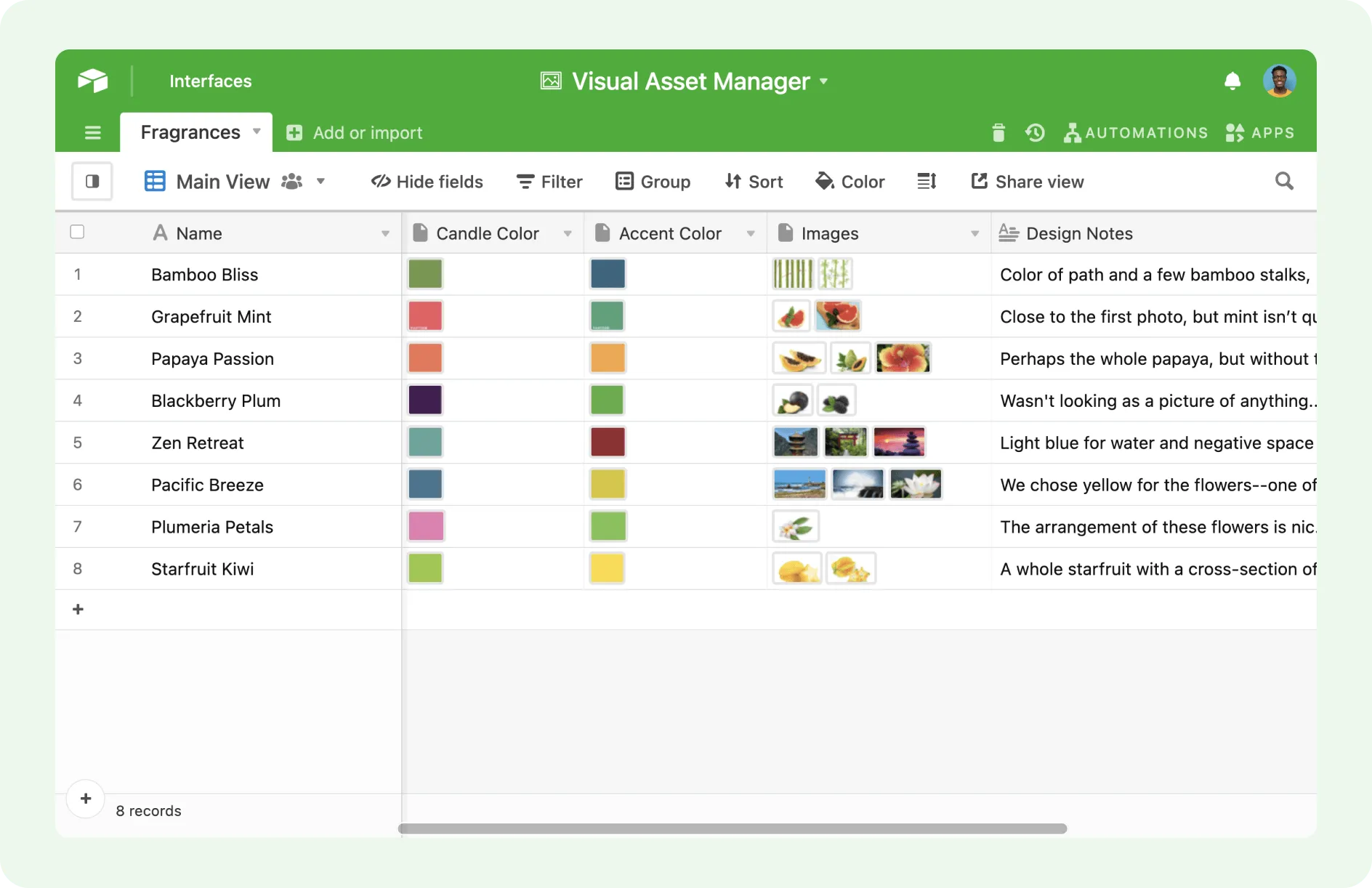 Ví dụ về Airtable Digital Asset Manager