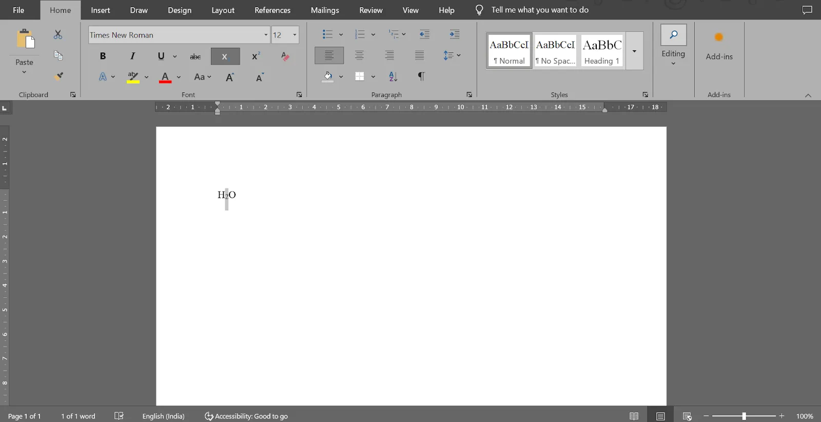 รับผลลัพธ์ที่จัดรูปแบบแล้ว: ตัวเลขยกกำลังใน Word