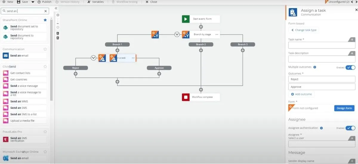 Beispiel für ein Nintex-Flussdiagramm