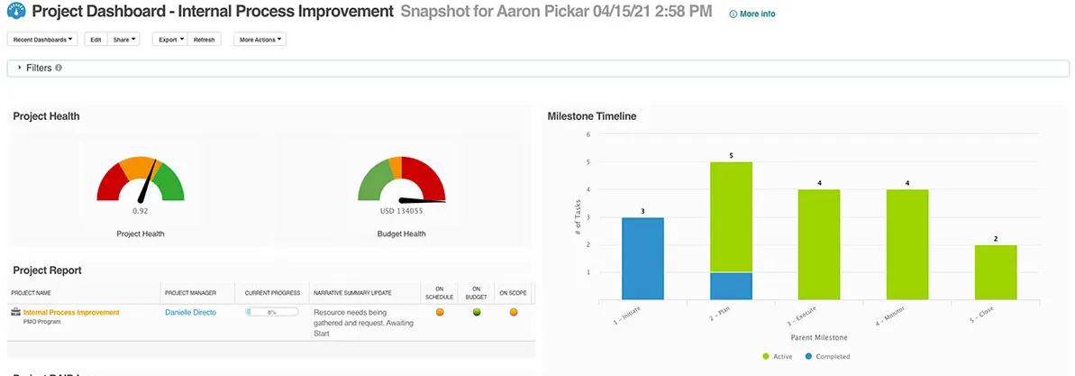 Capture d'écran de Planview AdaptiveWork