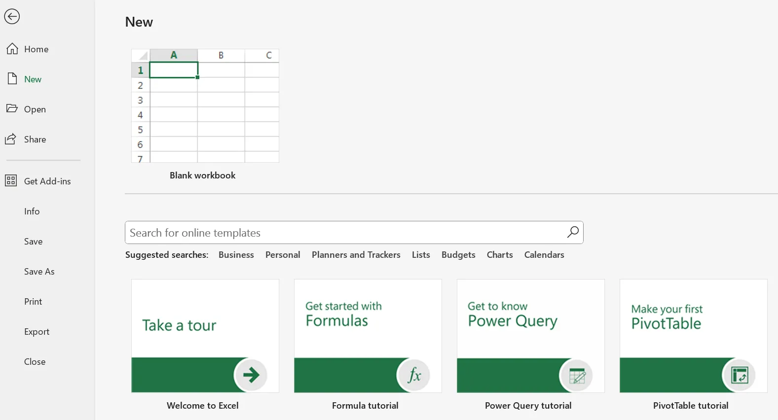 Mở một sổ làm việc mới trong Microsoft Excel