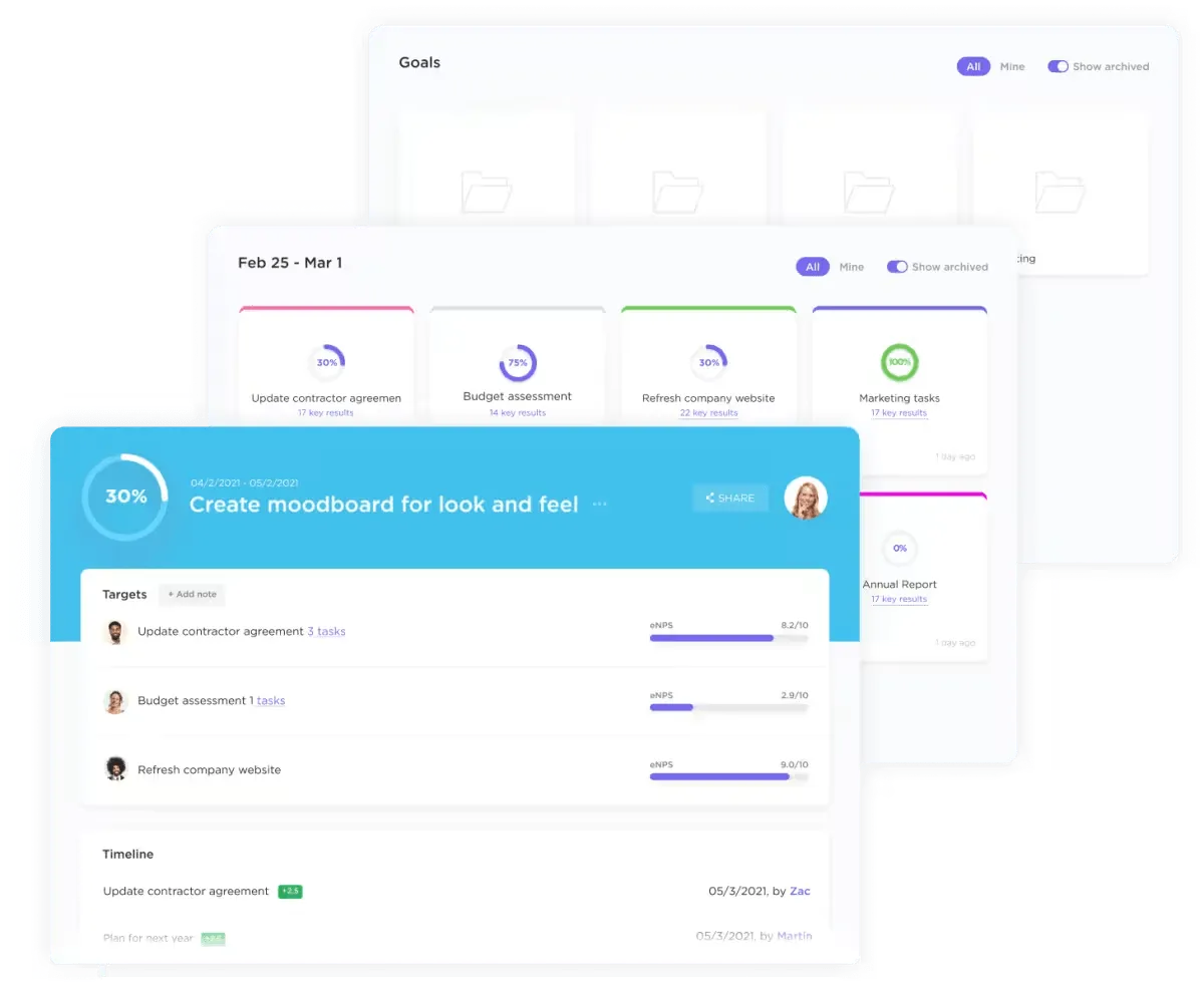 Objetivos do ClickUp