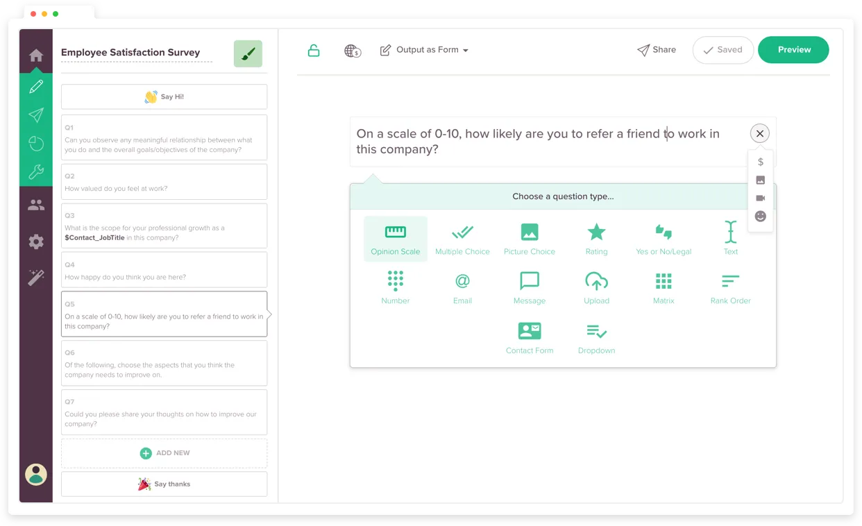 SurveySparrow: Giải pháp thay thế Typeform