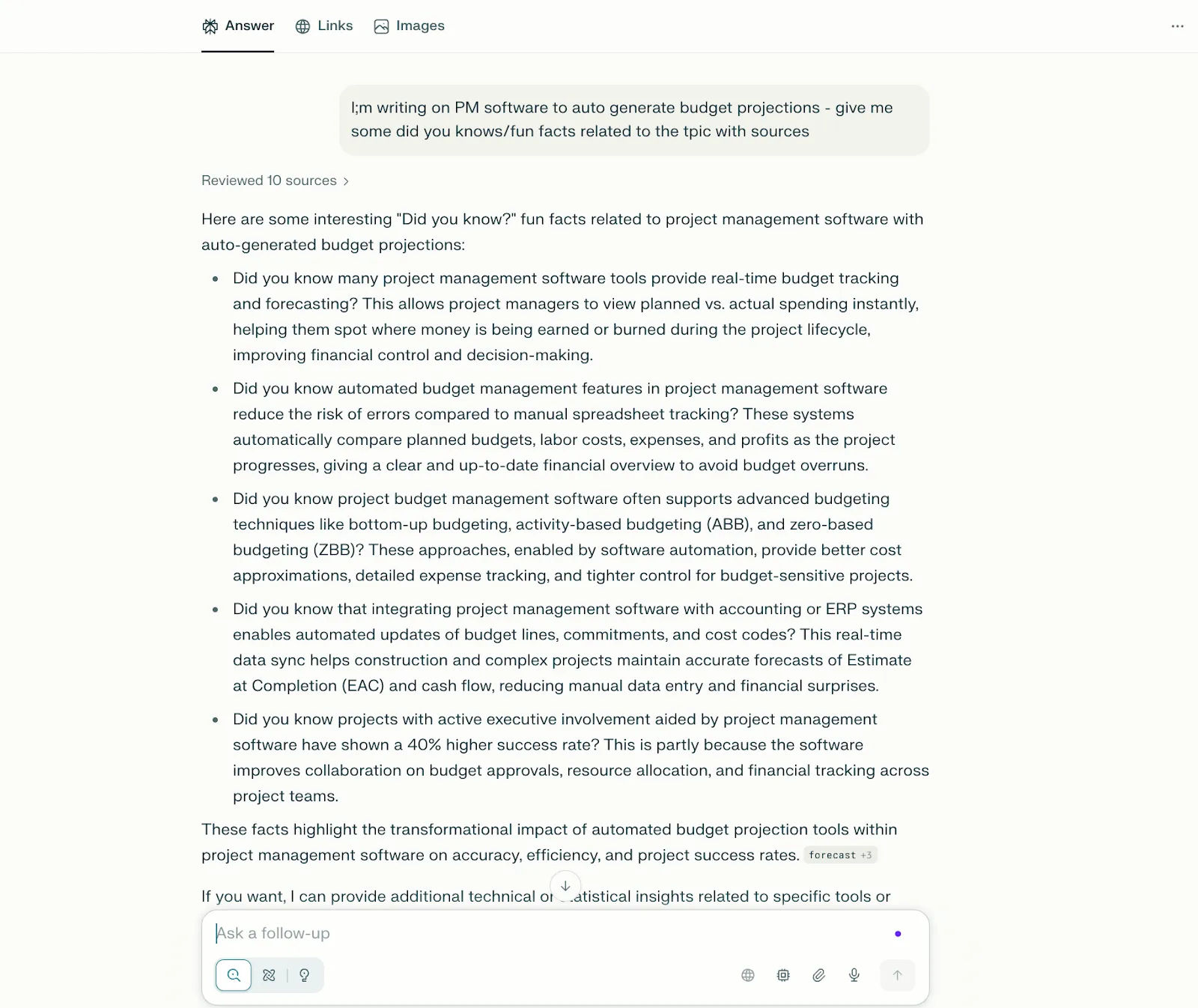 Panel de control de Perplexity: Bing IA Indicaciones