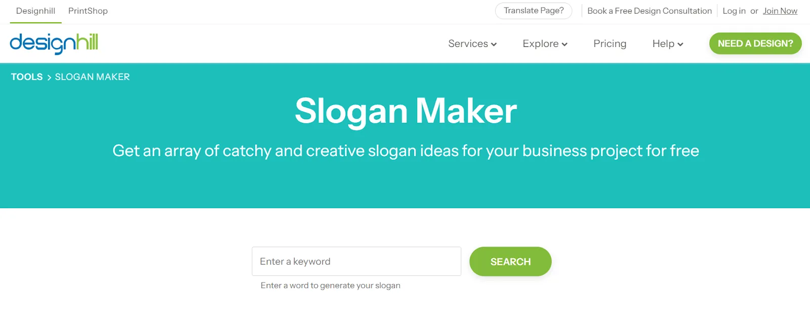 Designhill Slogan Generator: Generator Slogan AI