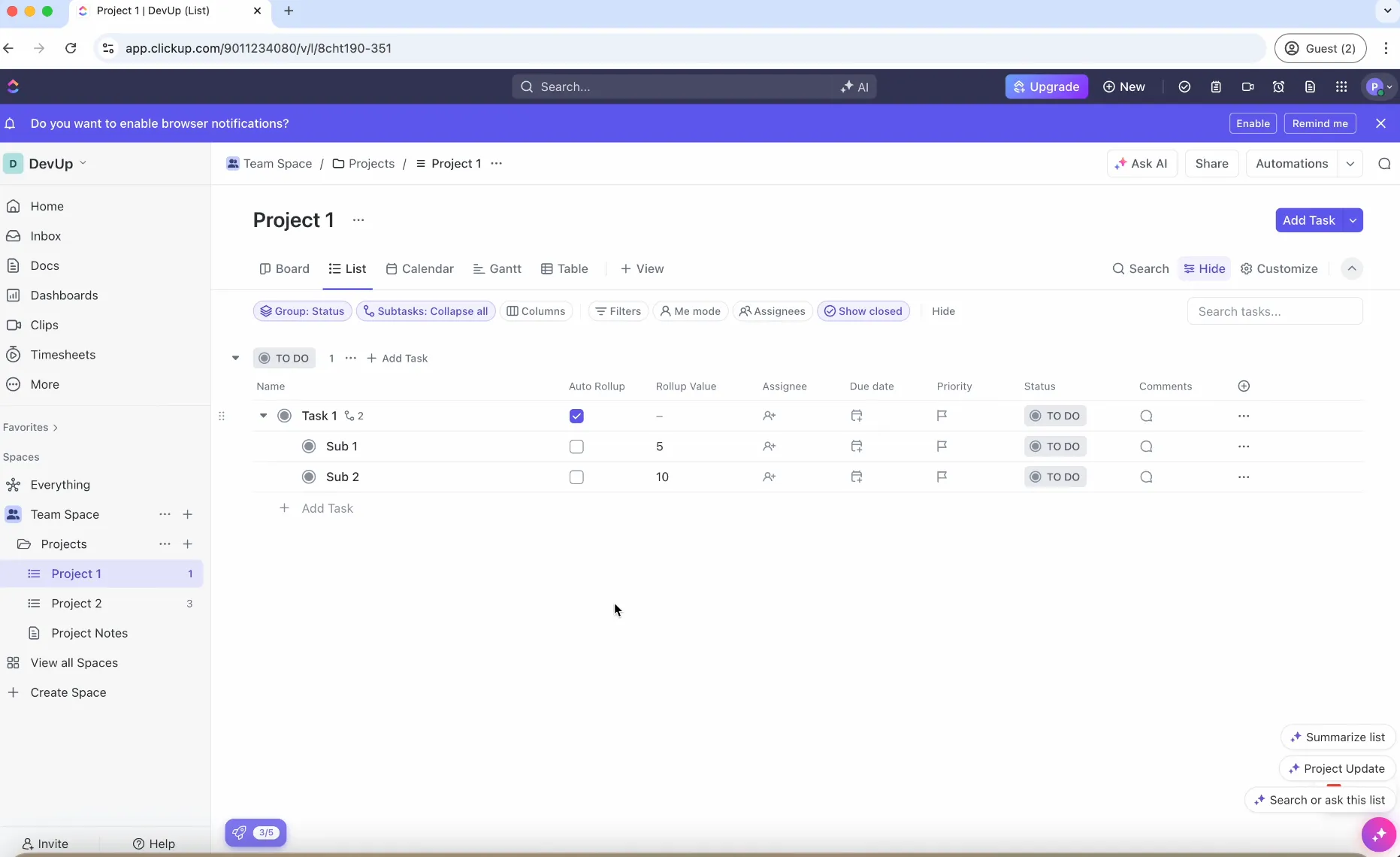 ClickUp API'lerini kullanarak JSON verilerini harici araçlarla senkronize edin