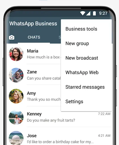 استخدم تطبيق WhatsApp Business - الخطوتان 1 و 2