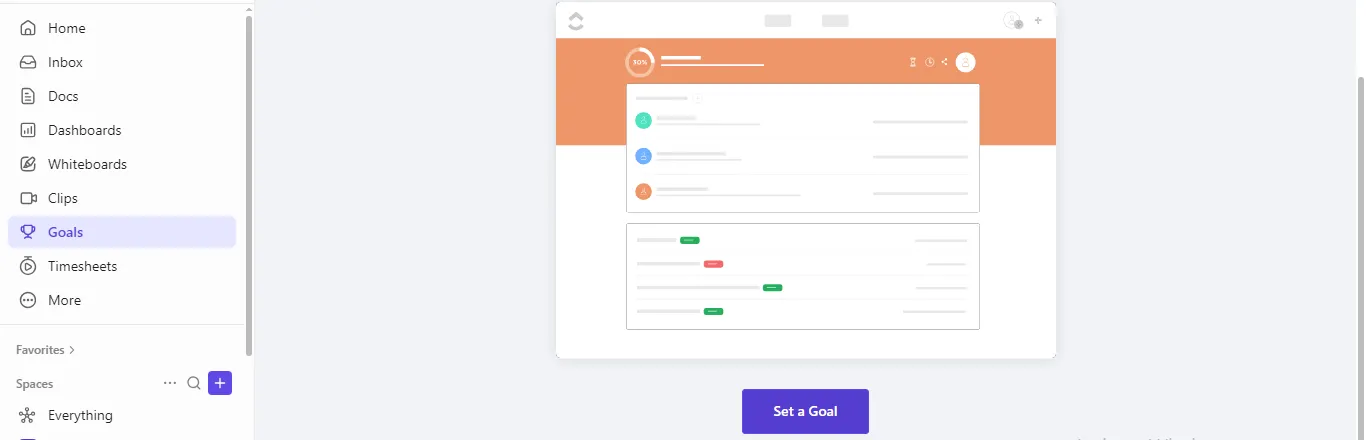 Impostare un nuovo obiettivo in ClickUp: come utilizzare ClickUp per impostare gli obiettivi