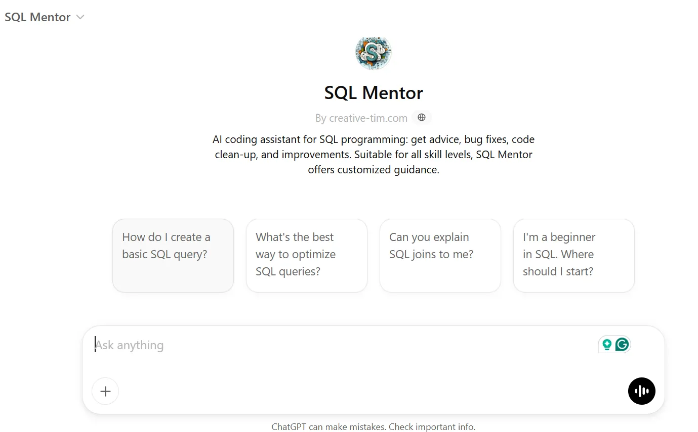 SQL Mentor