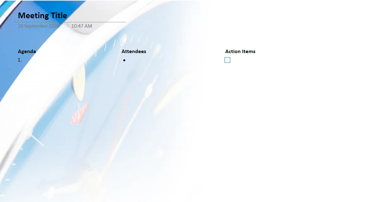 Enkla mötesanteckningar onenote-mötesmall