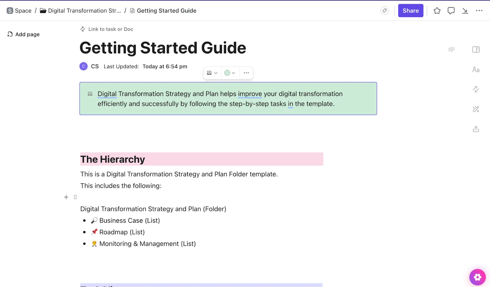 Vorlage für Strategie und Plan zur digitalen Transformation