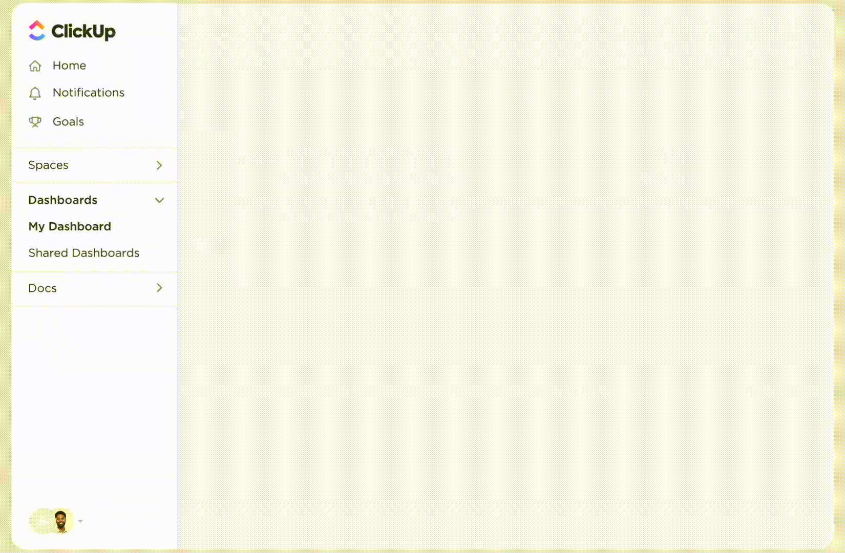 Gif do painel do ClickUp