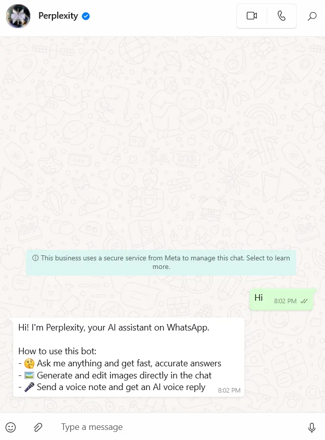 jak mogę użyć Perplexity AI do generowania obrazów w WhatsApp