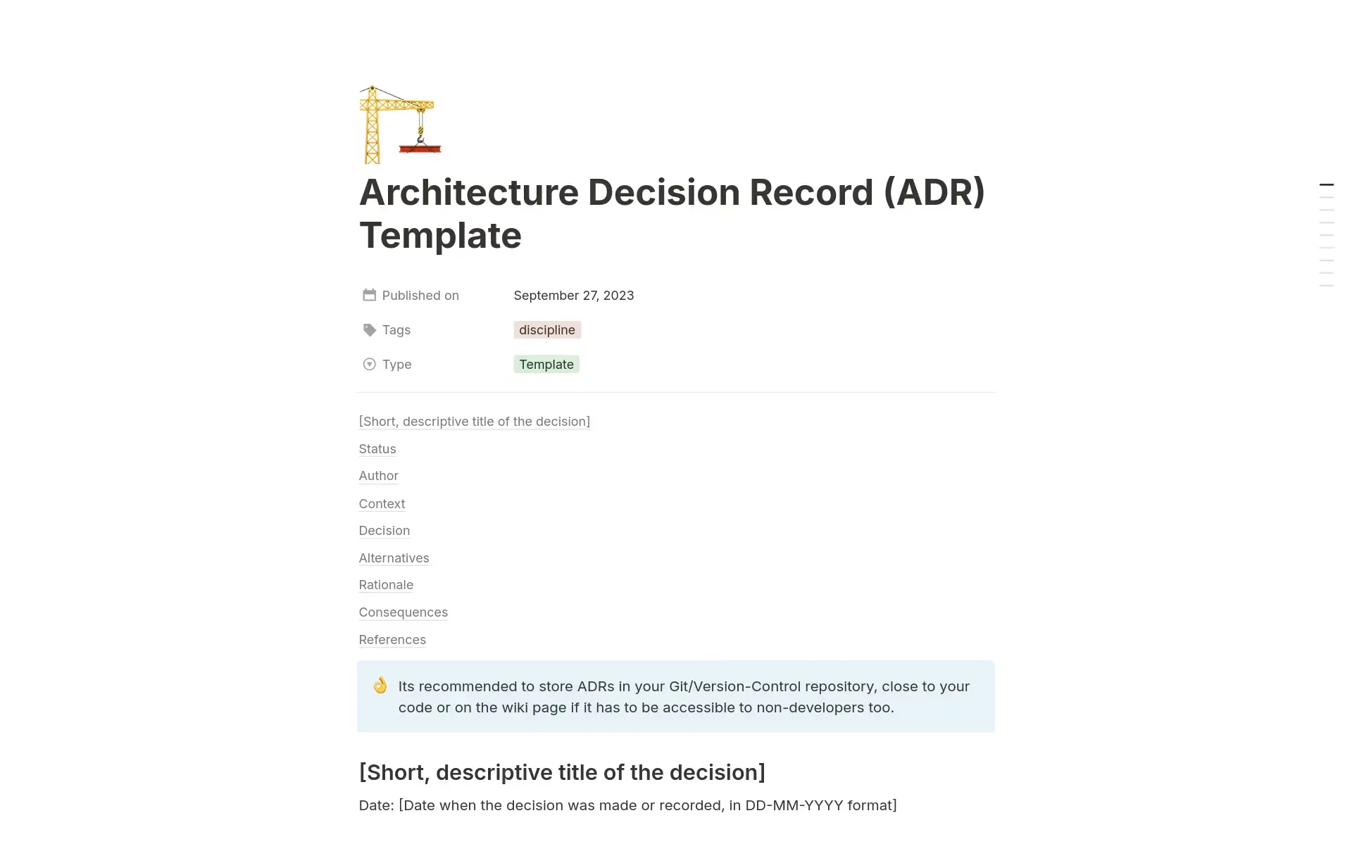 Mẫu ADR của Notion