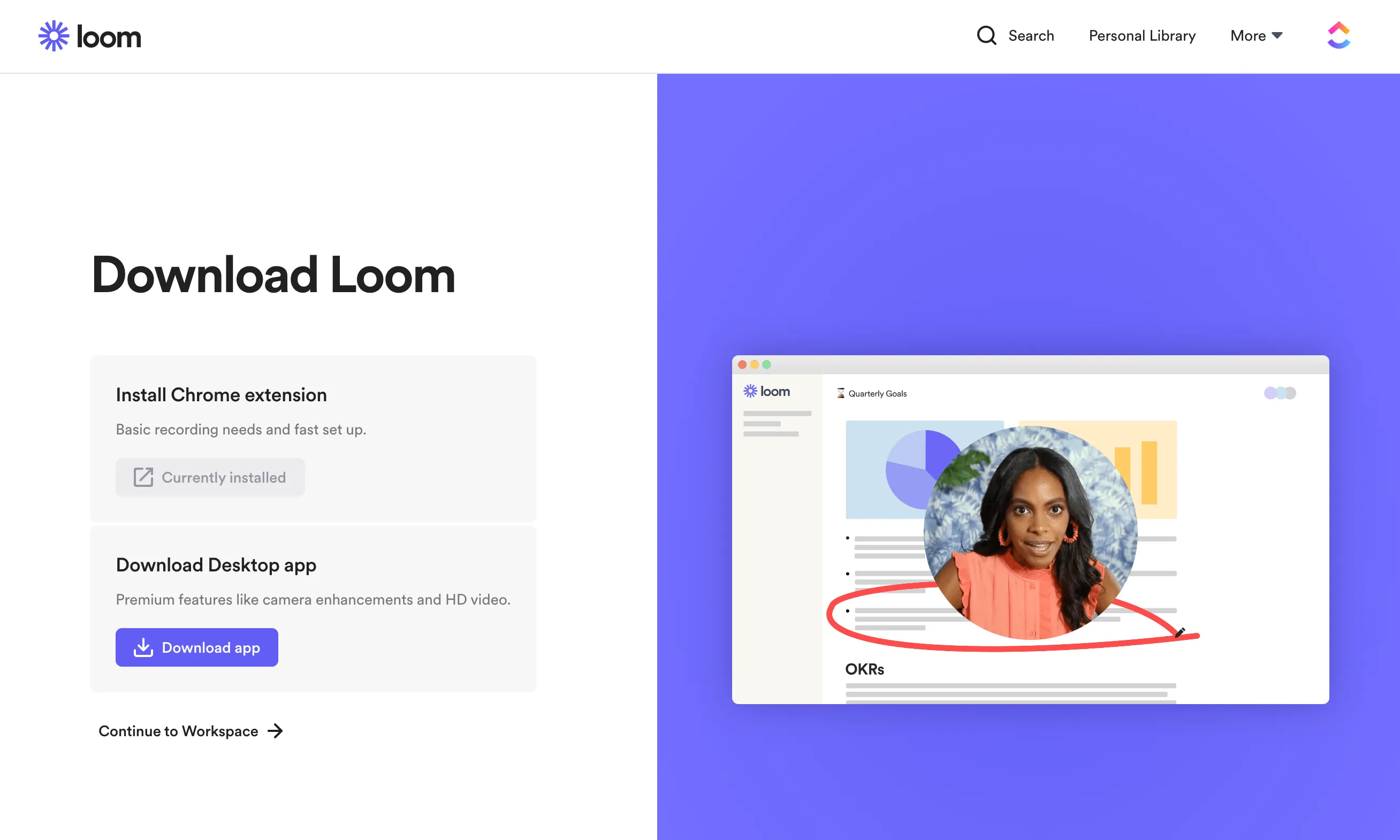 Loom-Startseite