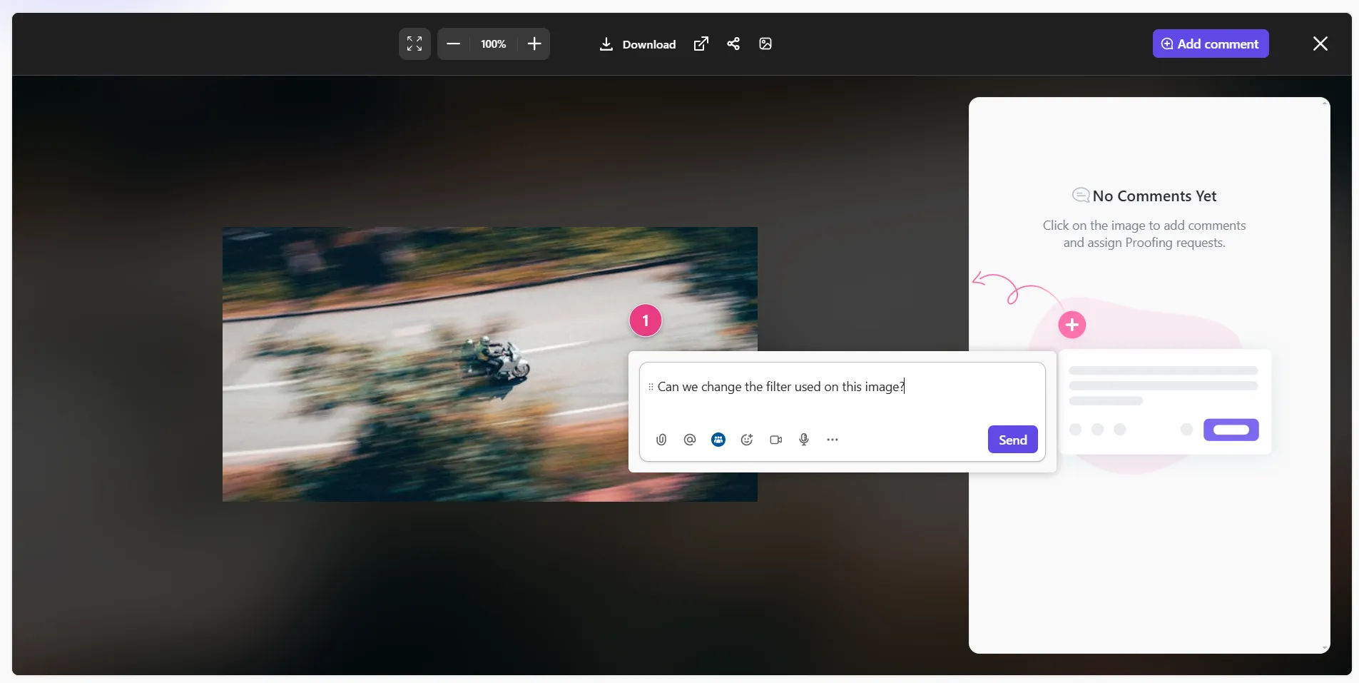 Lascia commenti per la correzione di bozze in ClickUp Docs dalla casella dei commenti.