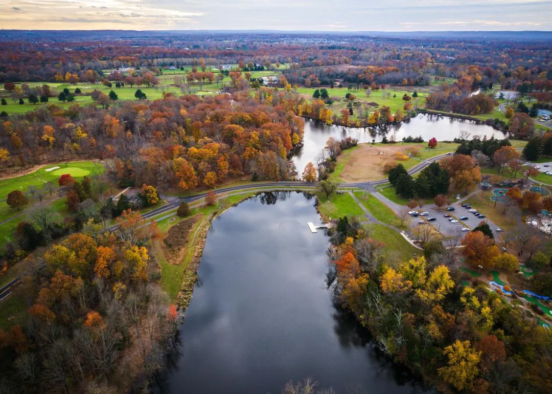 Vue aérienne d'un parc à Somerset