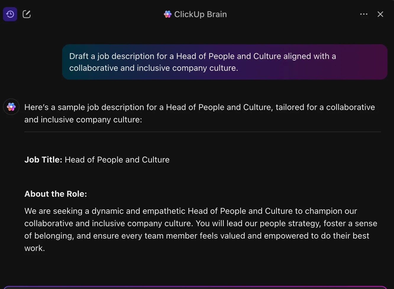 ClickUp Brain for HRs