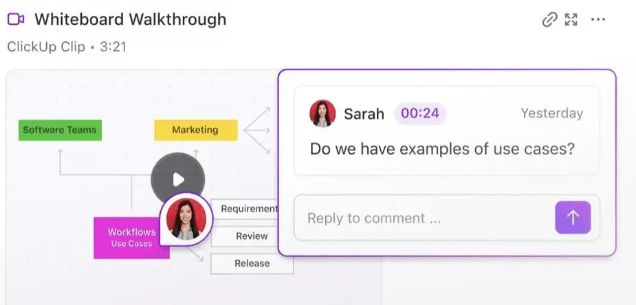 ขนาดกลุ่มสูงสุดใน WhatsApp: ใช้ ClickUp Clips เพื่อสร้างวิดีโอสั้นสำหรับการสื่อสาร