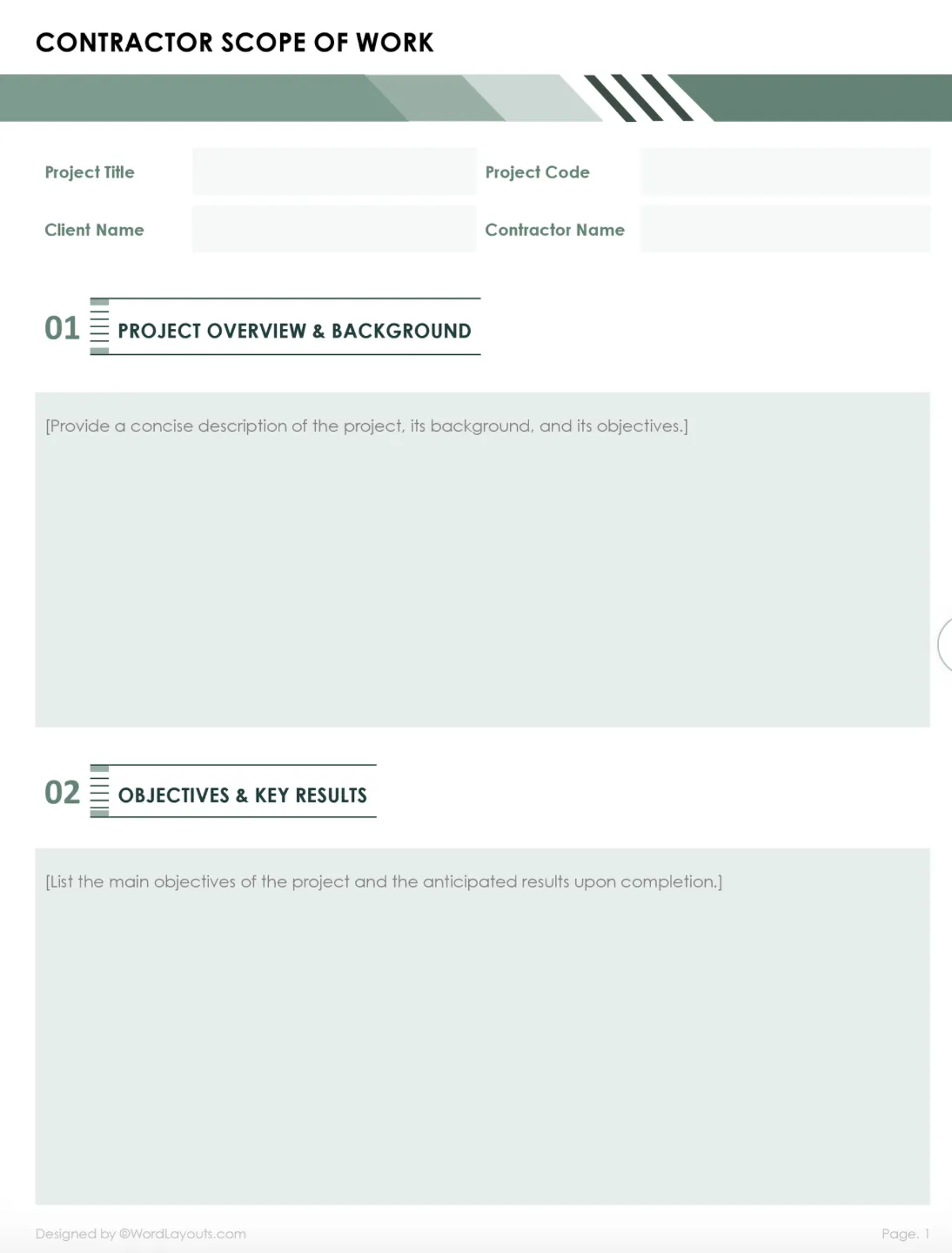 قوالب نطاق عمل المقاول من WordLayouts: إطار عمل قابل للتعديل مع مراجعات بناءً على احتياجات العميل