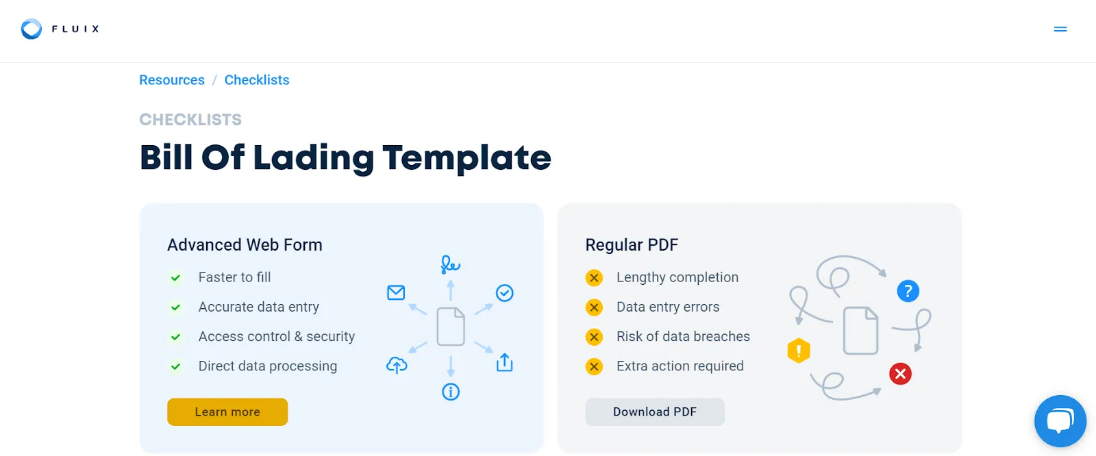 Шаблон за товарителница в PDF формат от Fluix