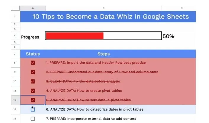 Google Spreadsheets checklist door BenCollins