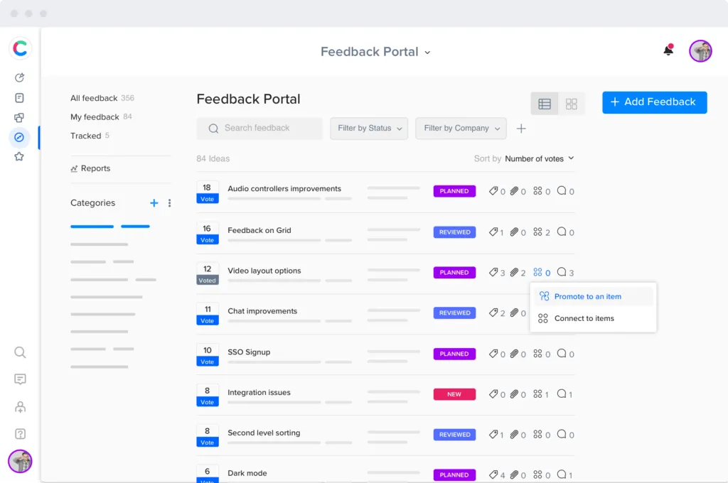 Feedback-Portal über Craft