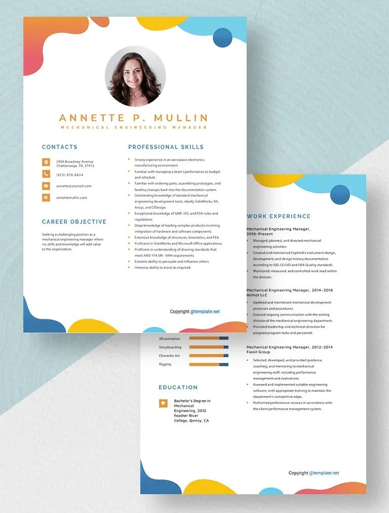Mẫu CV Quản lý Kỹ thuật Cơ khí