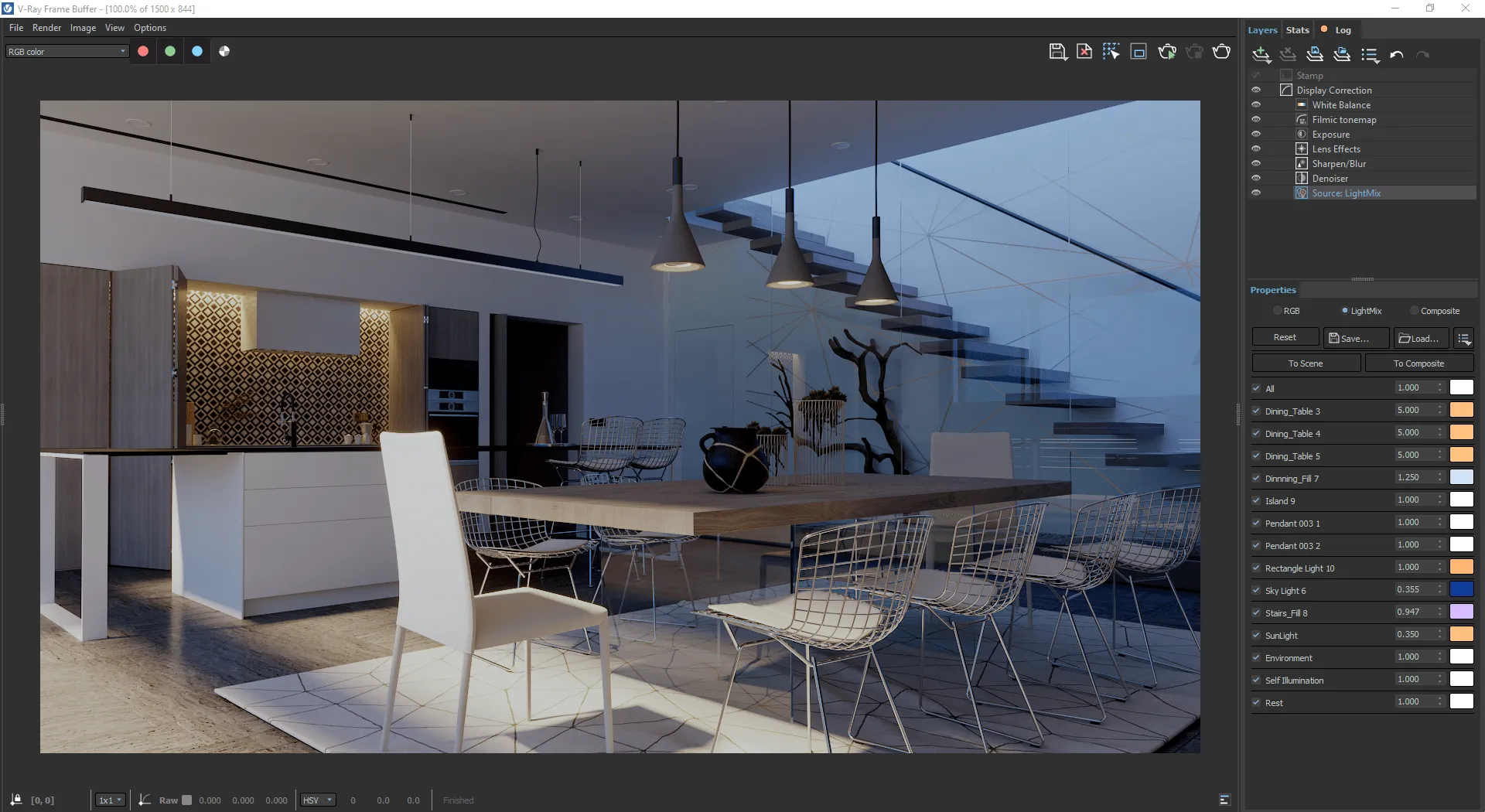Innenraumrendering mit V-Ray