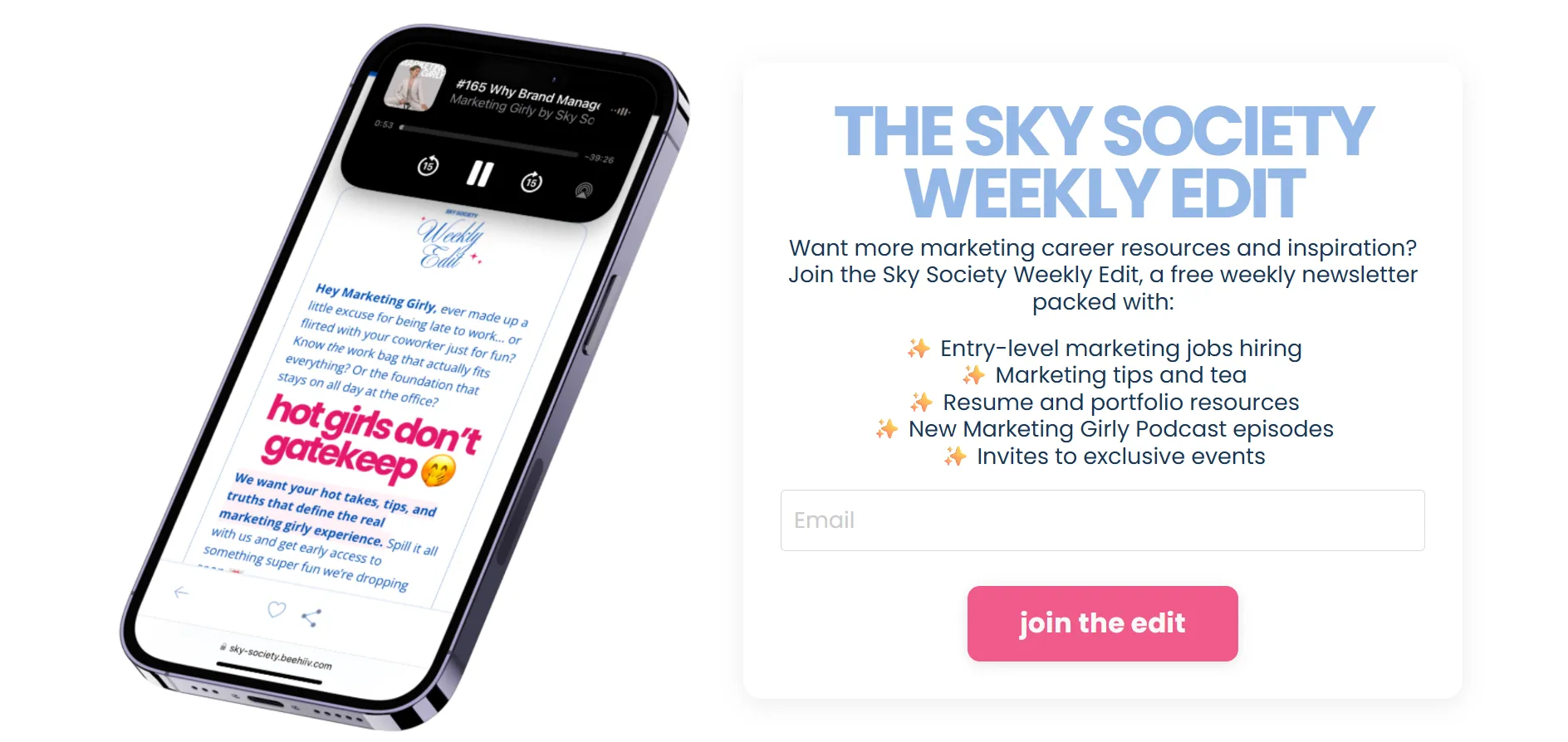 أمثلة محفظة التسويق المختارة بعناية من Sky Society