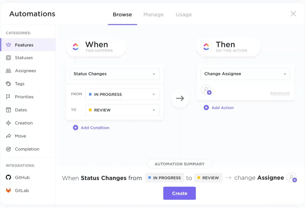 Automatizace ClickUp