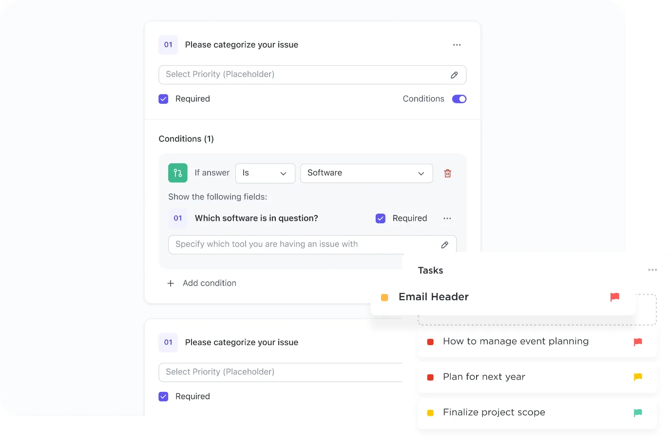 Utilisez les formulaires ClickUp pour recueillir des informations pour l'analyse rétrospective du projet.