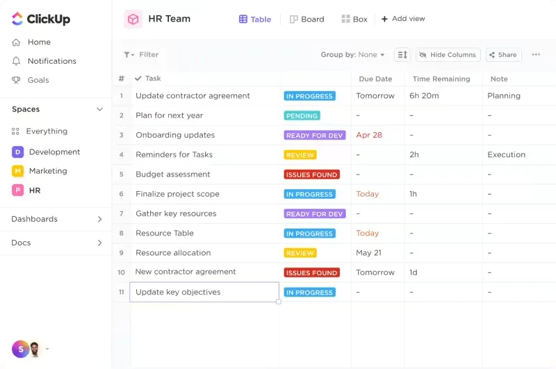ClickUp HR екипи за опростяване на вашите HR процеси