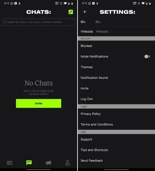 Dust: aplicativos de mensagens seguras