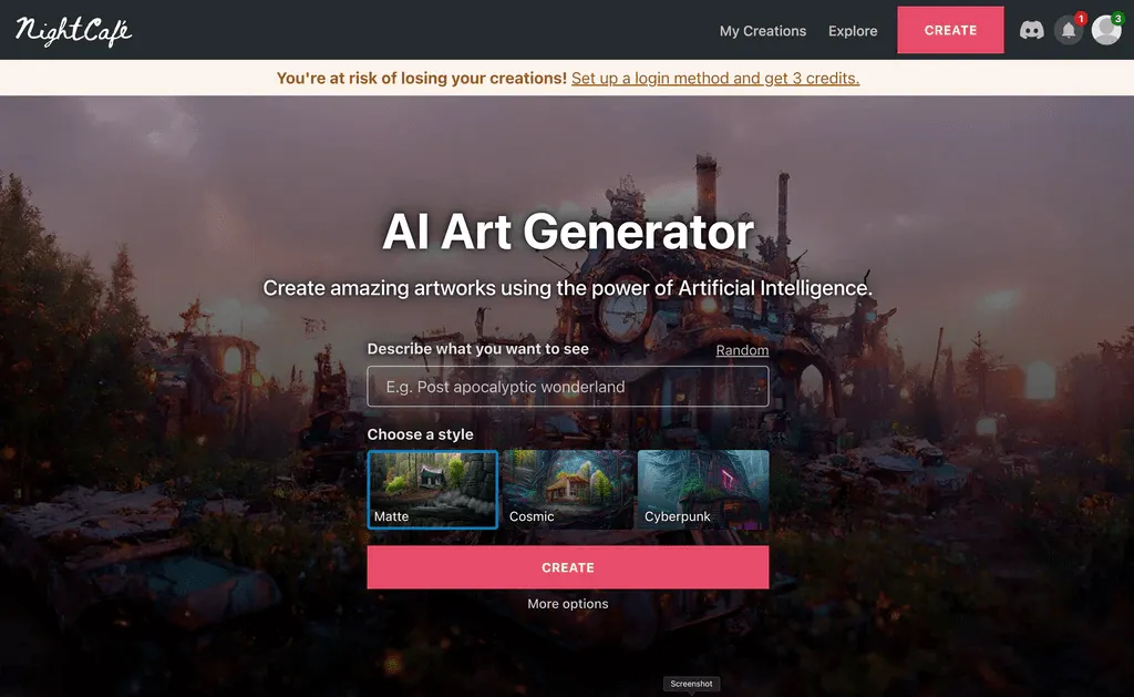 NightCafe KI Design Tool
