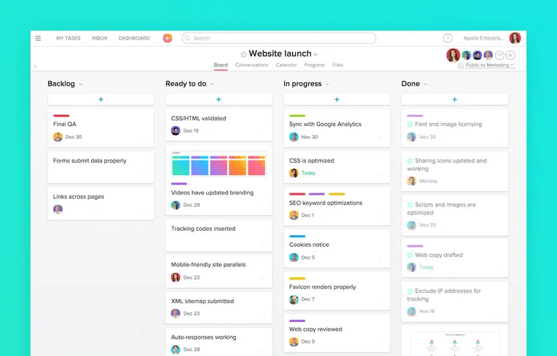 Asana: ferramenta Kanban