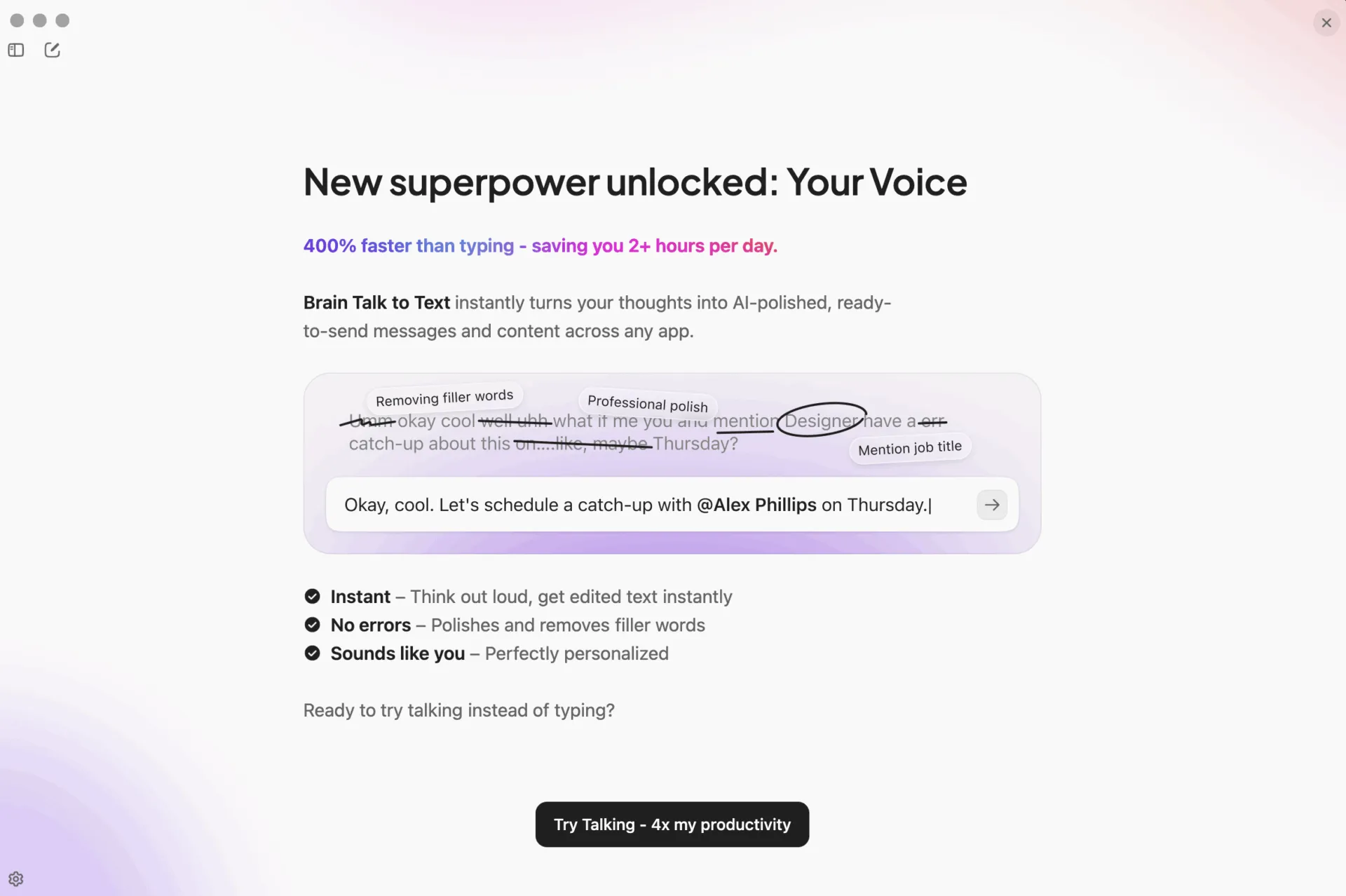Effektivisera dokumentationen med ClickUp BrainGPT:s Talk to Text-funktion för snabbare, sökbara anteckningar.