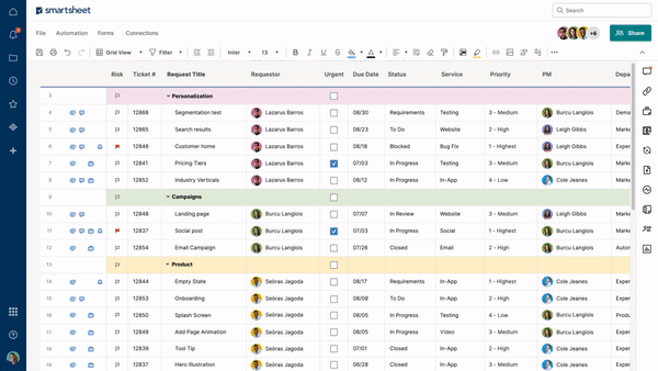 Produktbeispiel Smartsheet