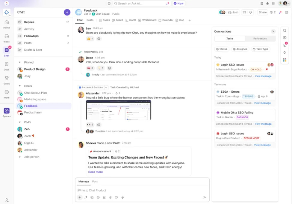ClickUp: alternativa a Skype for Business para empresas