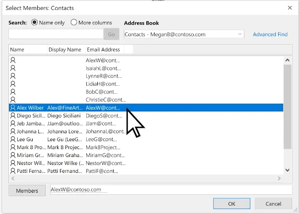Añadir correos electrónicos a un grupo de contactos en Outlook