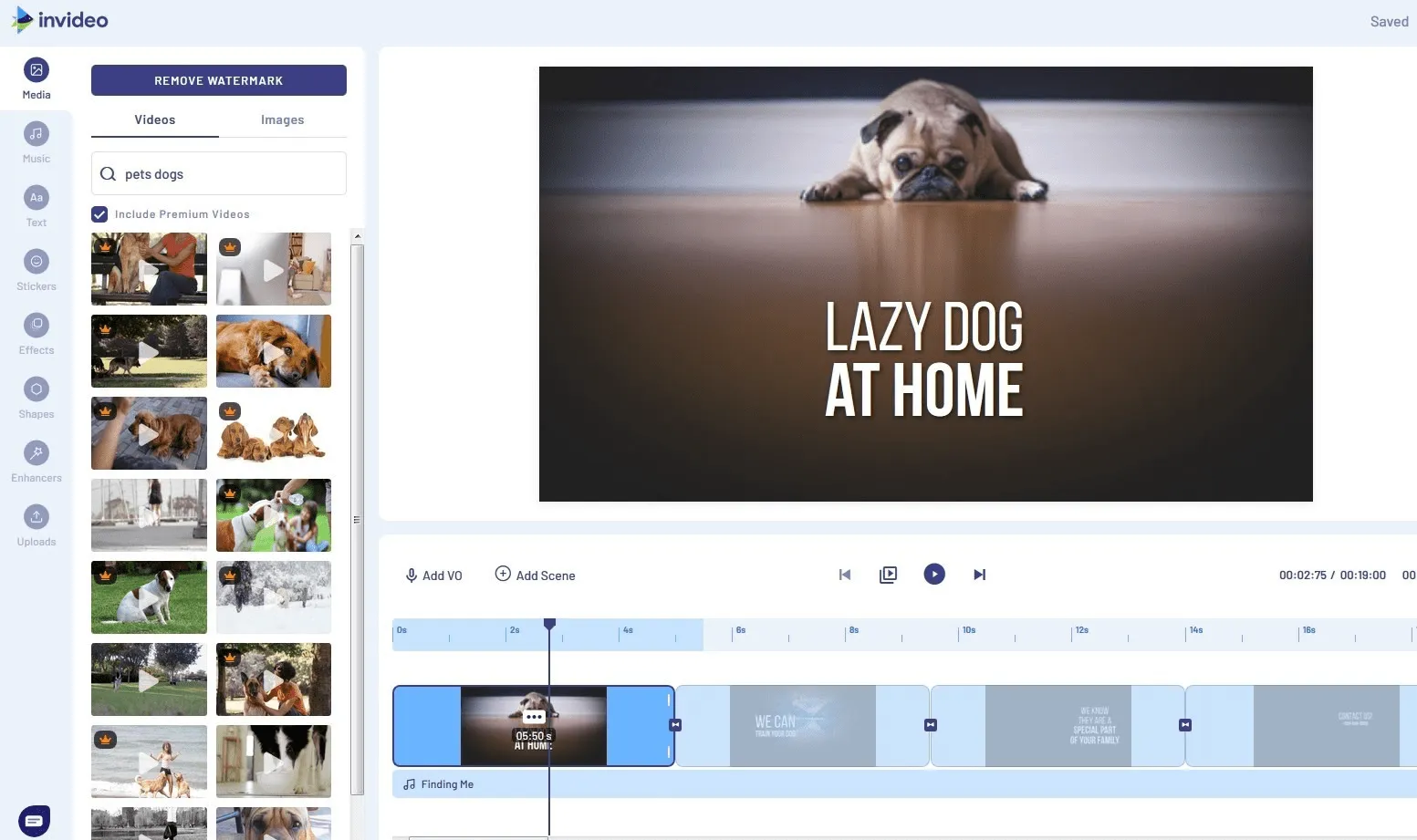 Bảng điều khiển Invideo: các công cụ tạo/lập nội dung AI