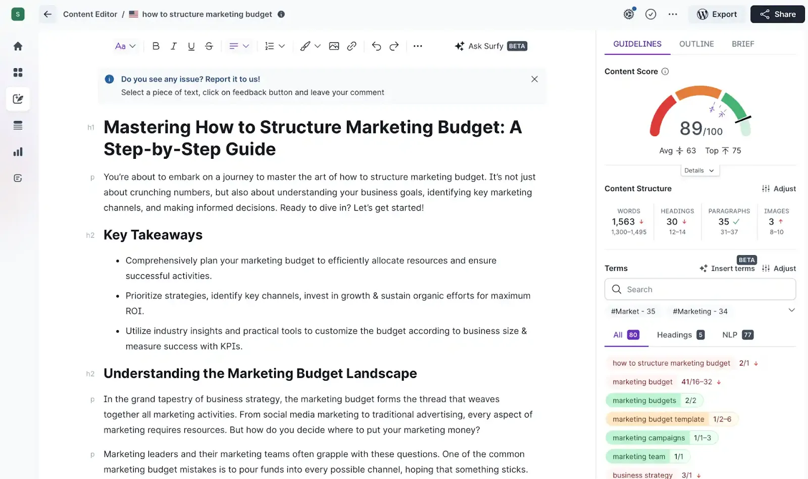 Surfer SEO: ما هي حزمة الذكاء الاصطناعي المناسبة لوكالات التسويق وسير عمل إنشاء المحتوى