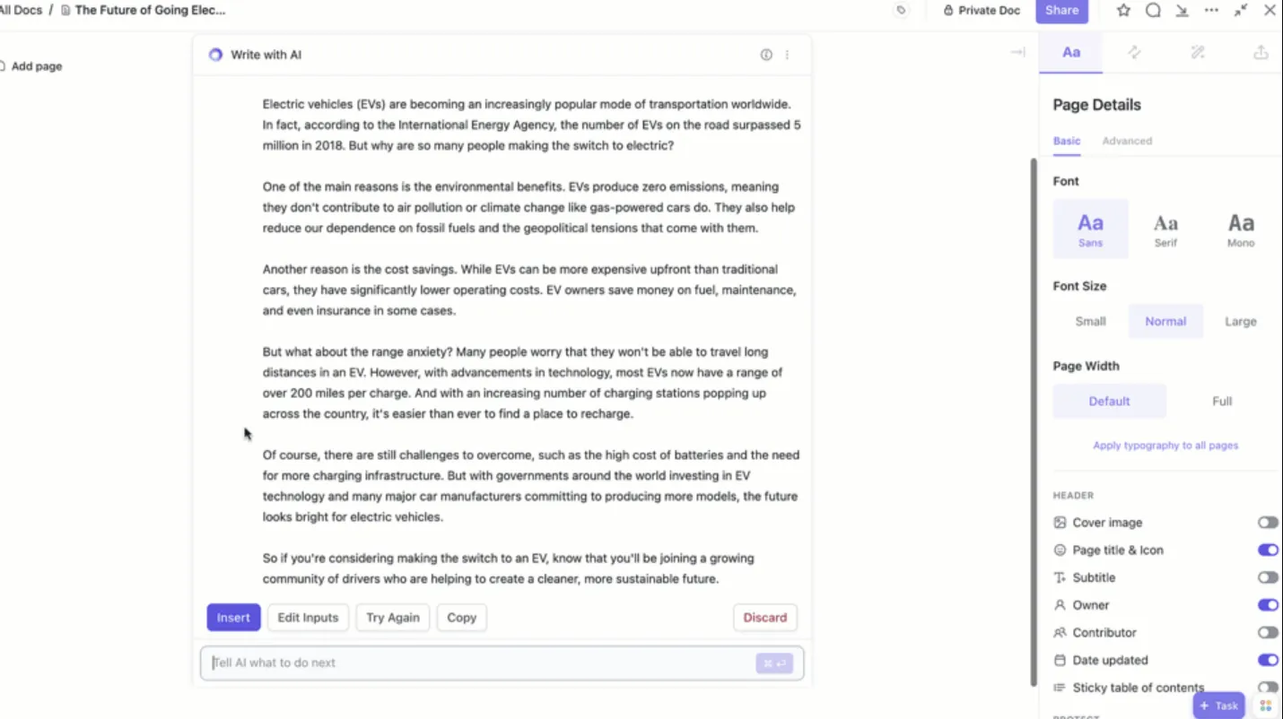 ClickUp AI Notizen