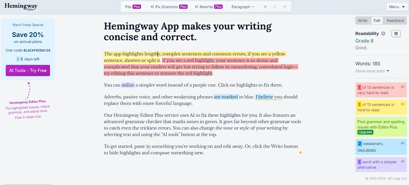 Hemingway – KI-Inhalt-Autor
