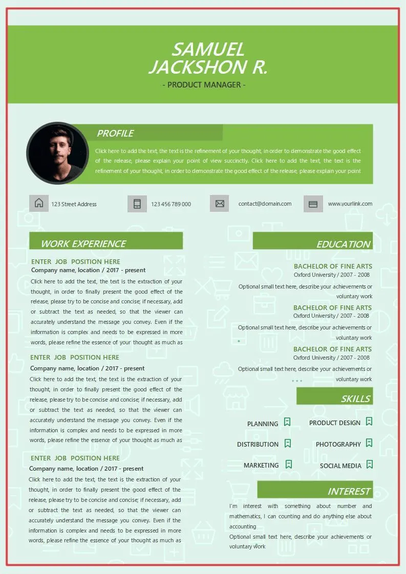 CV de chef de produit