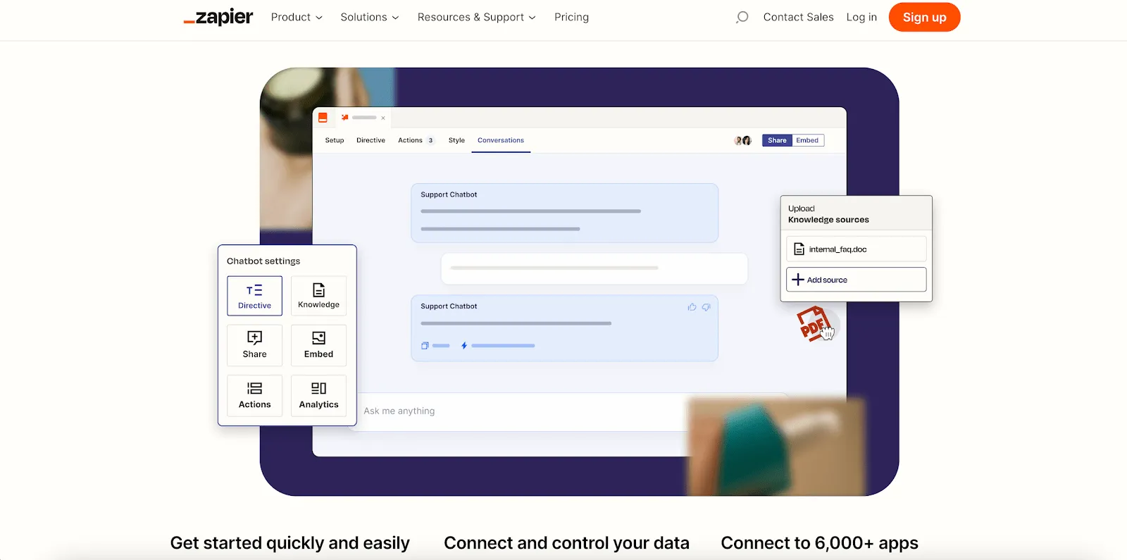 Création d'un chatbot et intégration du flux de travail par Zapier