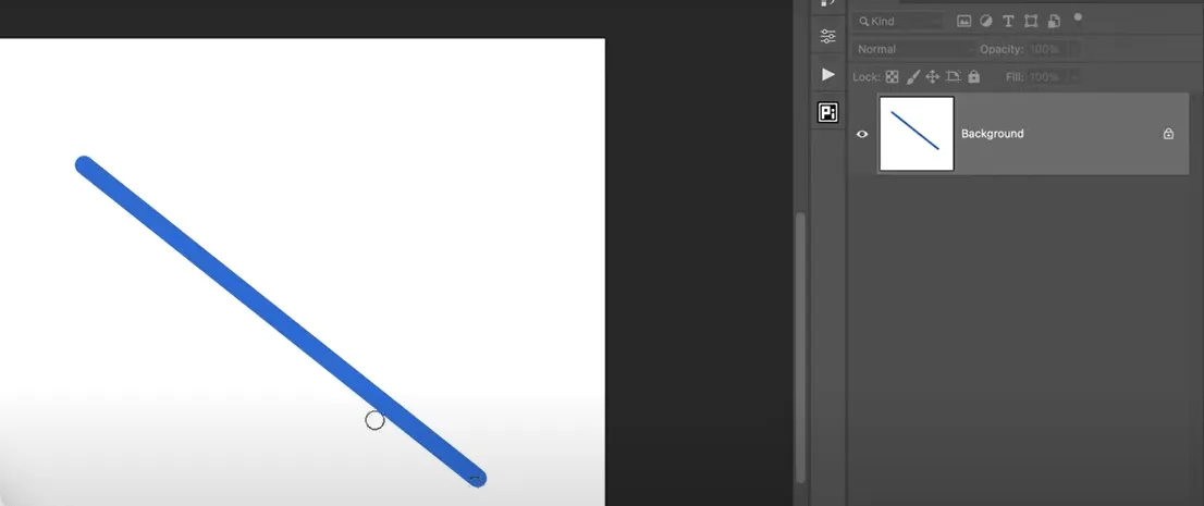 Usando a ferramenta Pincel para desenhar linhas diagonais
