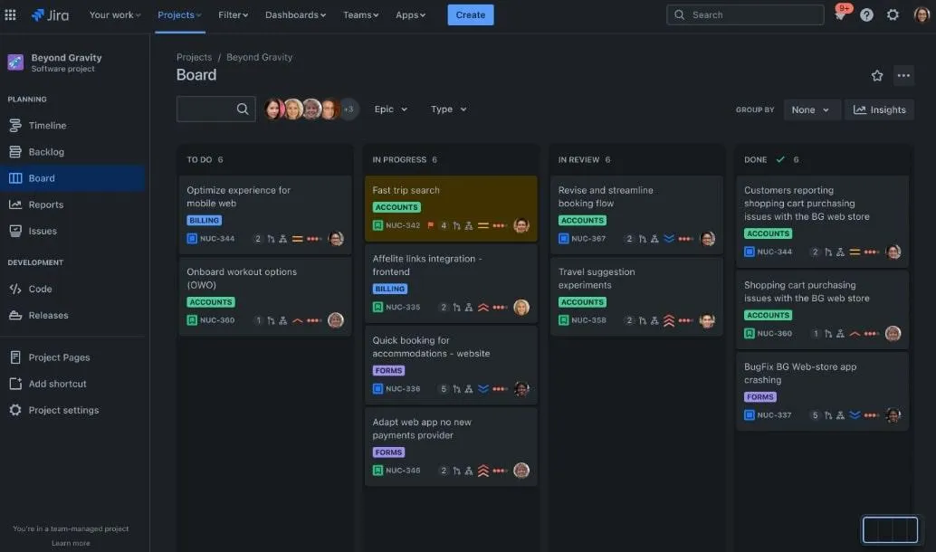 Software de gerenciamento do ciclo de vida: Jira
